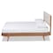 Baxton Studio Senna Mid-Century Beige Fabric Upholstered and Walnut Brown Finished Wood Platform Bed-Full 197-11603-ZORO - alternate 3